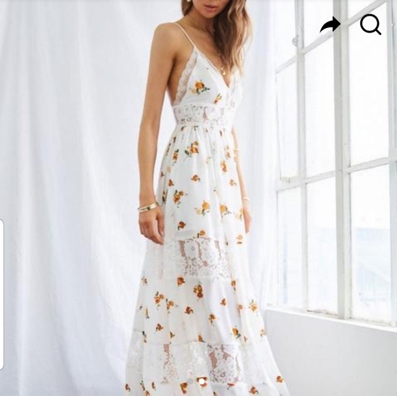 Forever 21 Dresses & Skirts - Forever 21 Tiered-lace Floral Maxi Dress ,
Cream/m